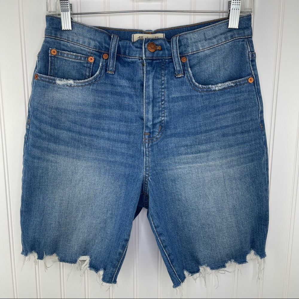 Madewell High-Rise Denim Mid-Length Shorts Size 25 L0367 - Picture 3 of 10